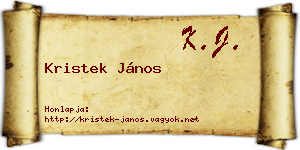Kristek János névjegykártya